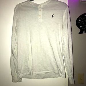 White polo long sleeve.